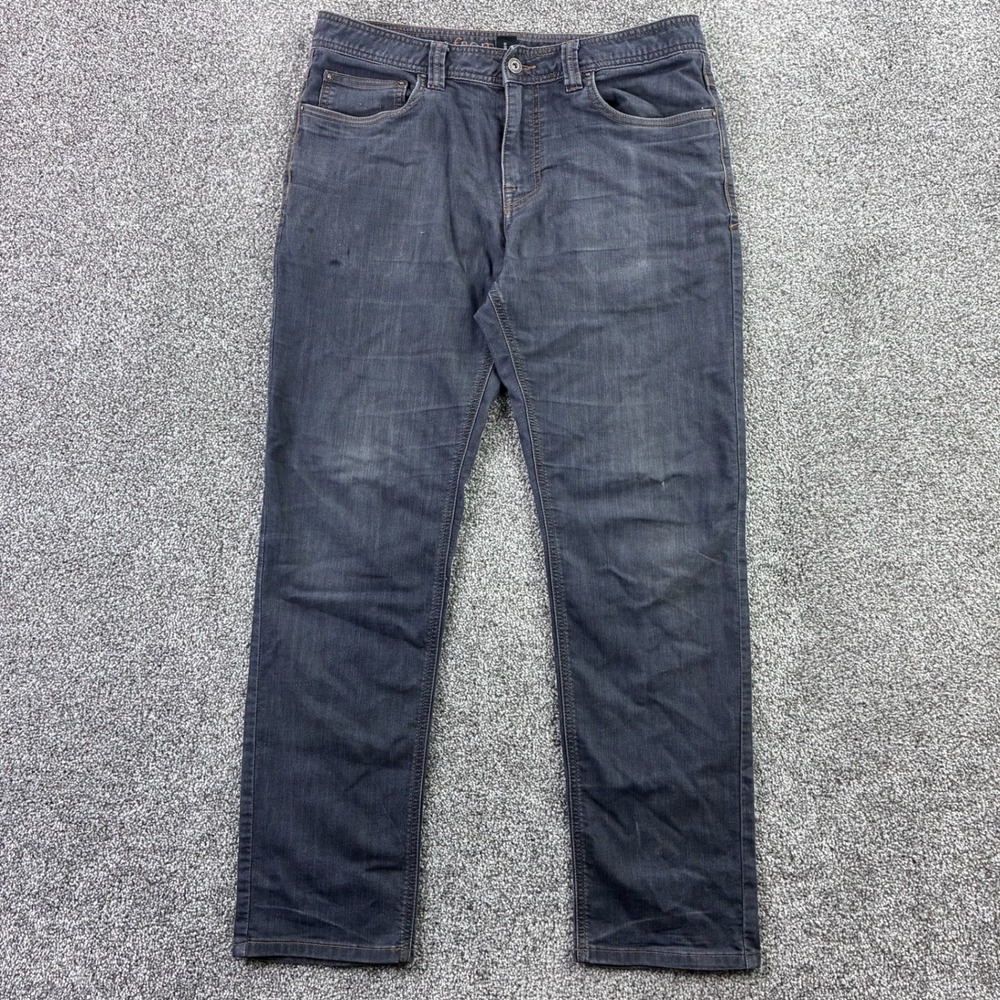 Prana Jeans Mens 32x30 Charcoal Gray Slim Fit Stretch Denim Outdoor Pants